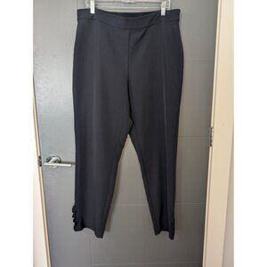 Worthington Women's Navy Pull-On Dress Pants‎ With Side Ruffle Detail - 16L